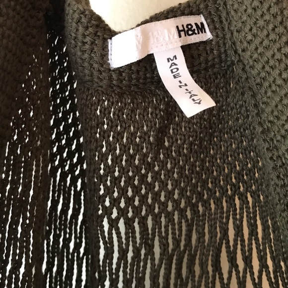 NWOT H&M Dark Green Cotton Mesh Shopping Tote - Picture 5 of 8